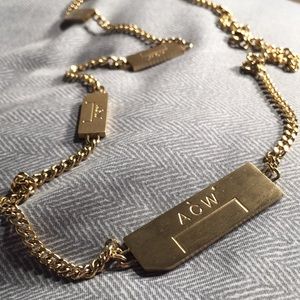 A Cold Wall ACW Gold Logo Tab Chain Necklace